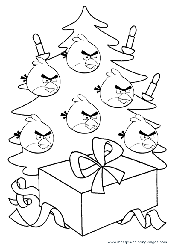 Christmas Angry Birds Coloring Pages