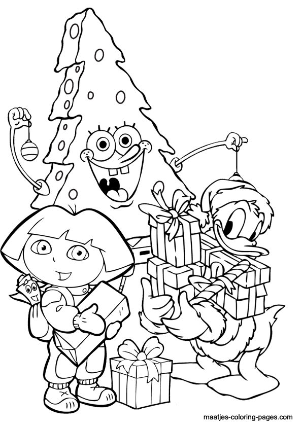 Spongebob, Donald an Dora Christmas