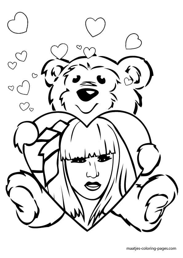 Lady Gaga Valentines day coloring pages