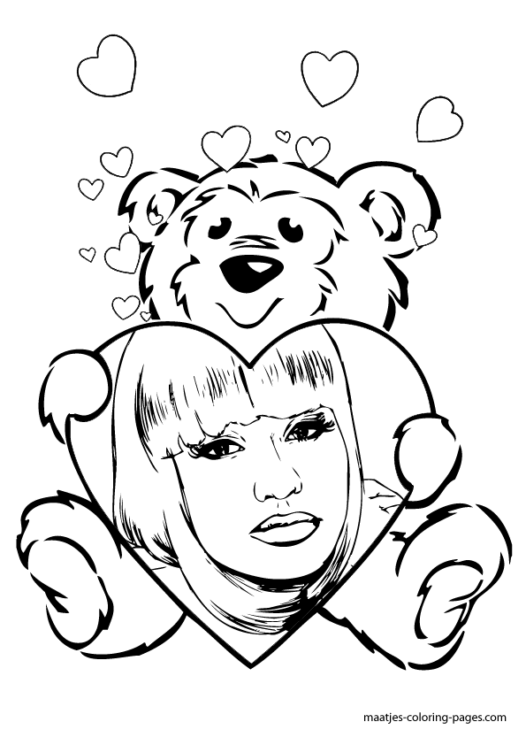Nicki Minaj Valentines day coloring page